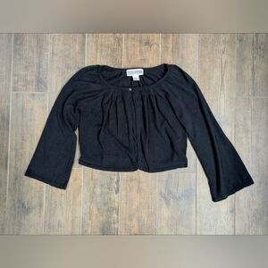 Jessica Howard Black Shrug, Cropped Sweater Cardigan Size Medium